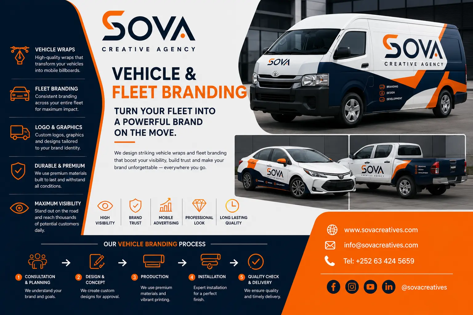 Vehicle & Fleet Branding poster by SOVA Creative Agency