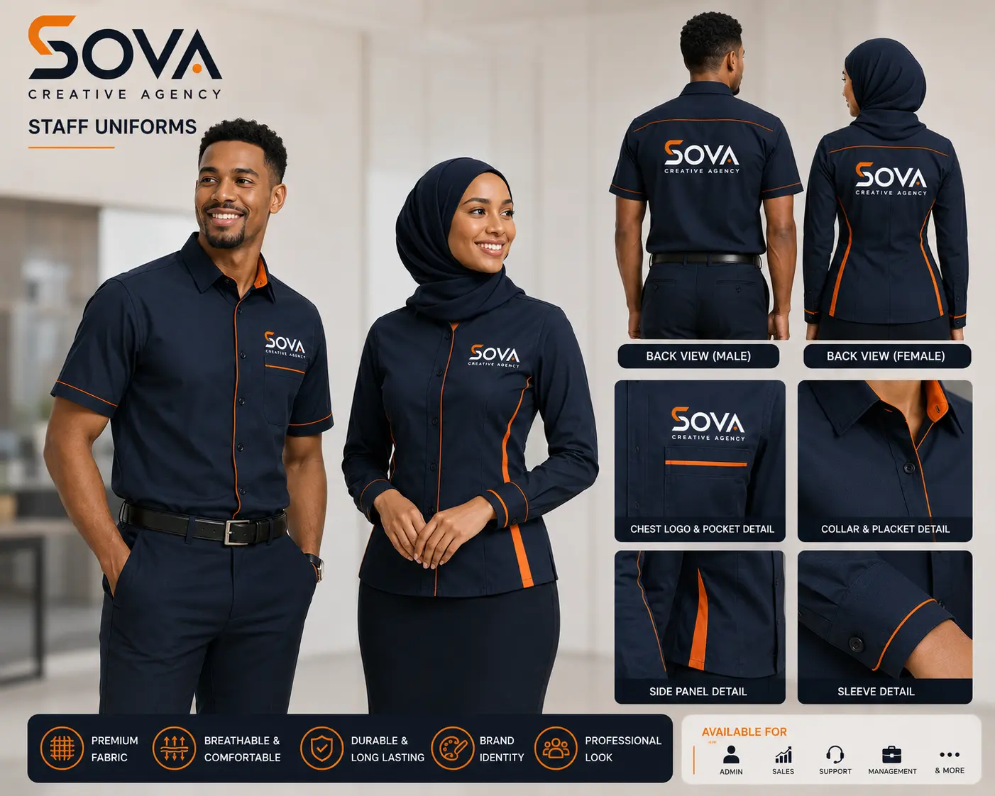 Staff Uniforms poster by SOVA Creative Agency
