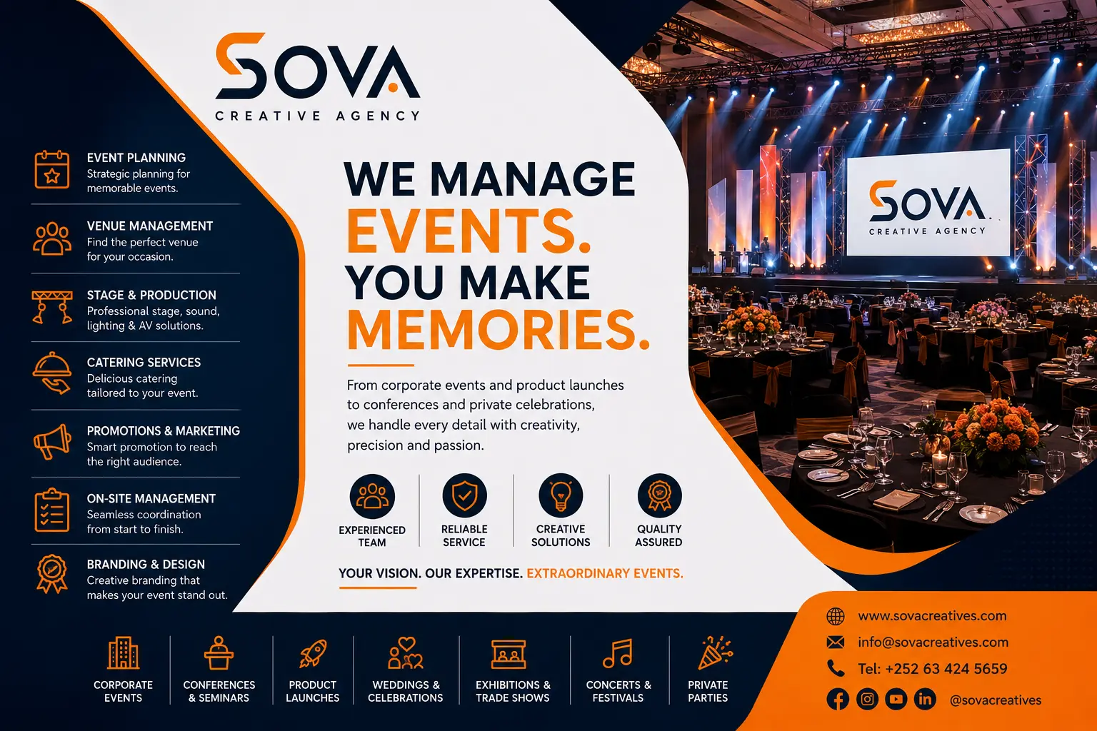 Event Management poster by SOVA Creative Agency